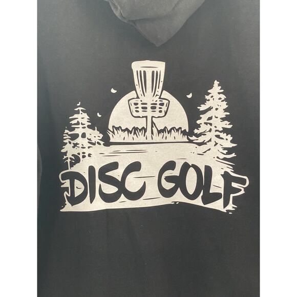 Disc Golf Basket TREES Disc Golf Sasquatch Pullover Hoodie MED Sweatshirt BLACK - Picture 3 of 8